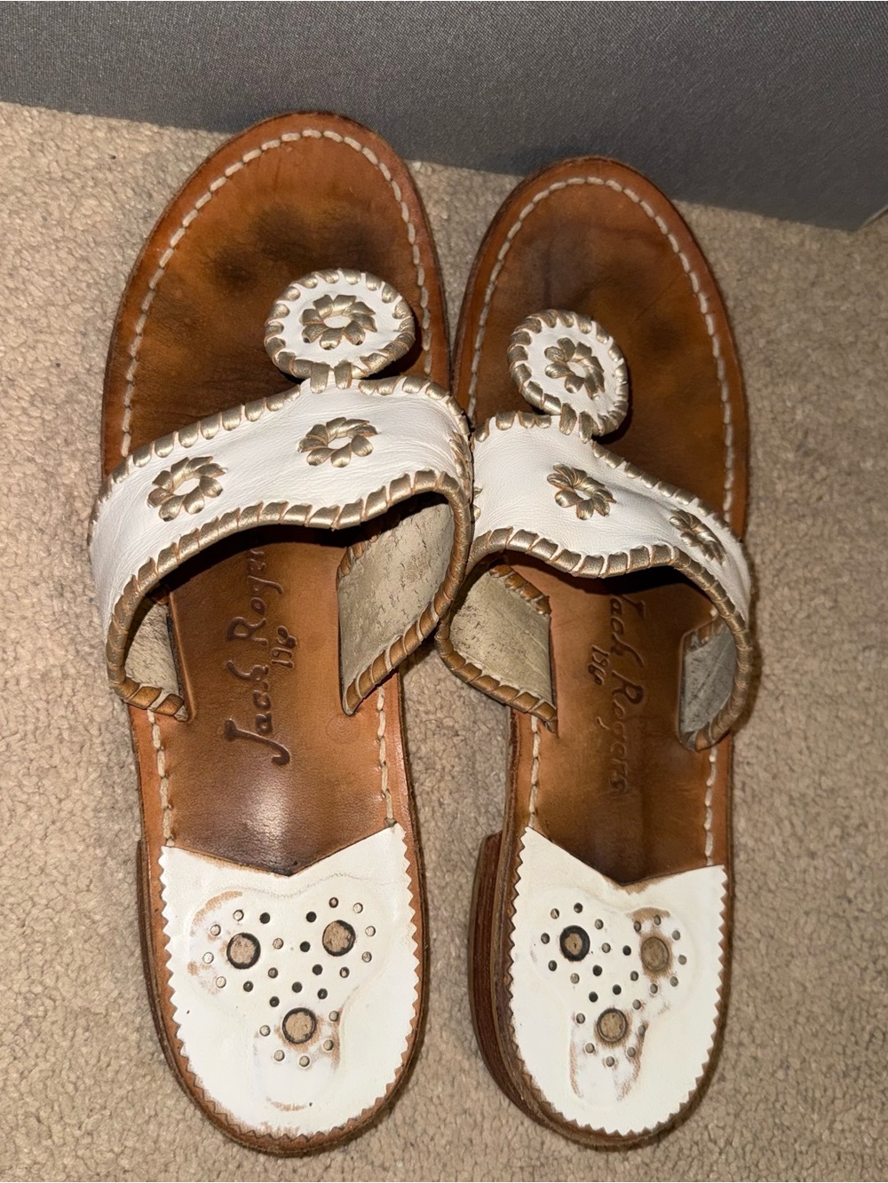 Jack Rogers White Sandals